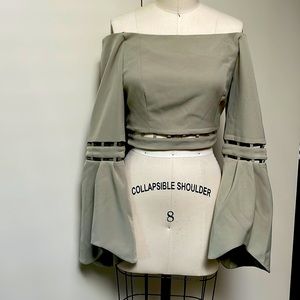 Brand New Finders Keepers Top in Sage Green - Size Medium